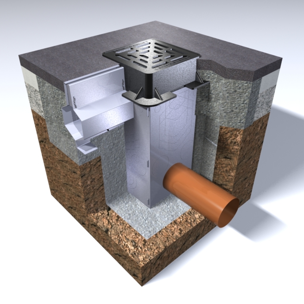 Cutaway illustration of drain